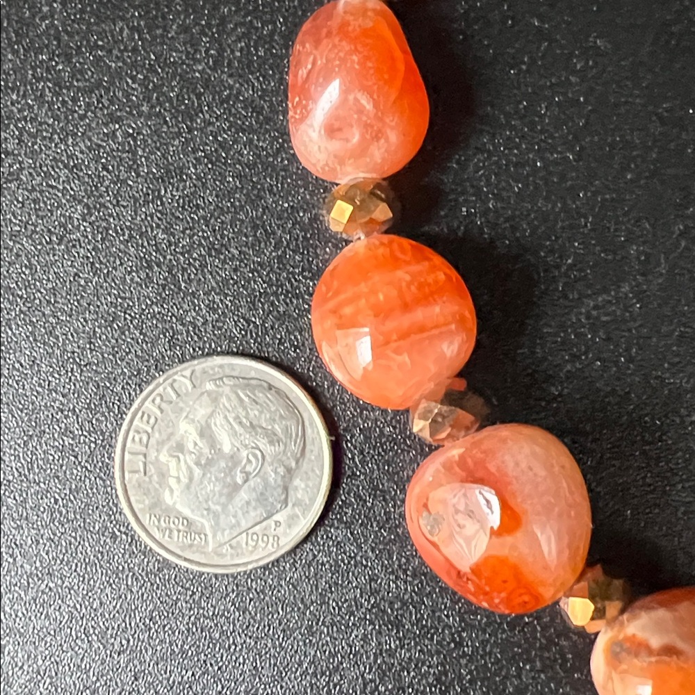 Vintage Chunky Carnelian Beaded 20” Necklace - Picture 3 of 8